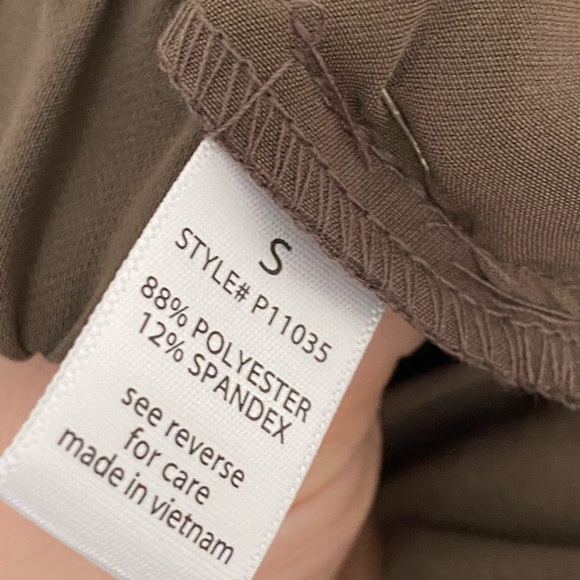 Olive Tie Front Straight Leg Pants - Picture 3 of 3